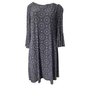 Tommy‎ Hilfiger Women's Blue White Medallion Print Shift Dress Size 6